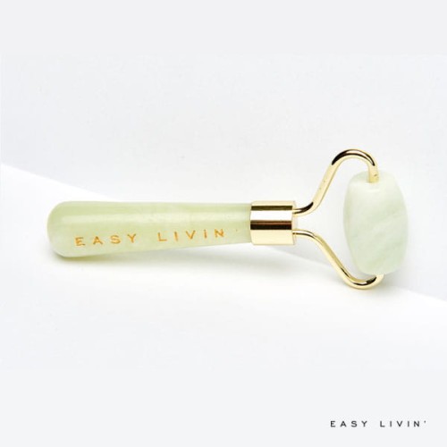 Jasnozielony mini roller Easy Livin do masażu twarzy z jadeitu