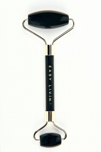 Czarny roller Easy Livin do masażu twarzy z obsydianu