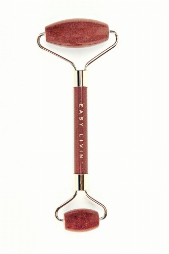 Roller Easy Livin do masażu twarzy z piasku pustyni w kolorze ceglanym z błyszcącymi refleksami