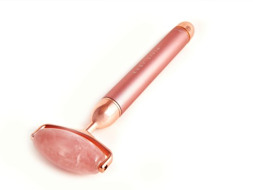 Różowy roller soniczny  Easy Livin do masażu twarzy z różowego kwarcu